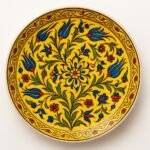 Sarı Lale Desenli El İşi Seramik