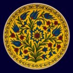 Sarı Lale Desenli El İşi Seramik