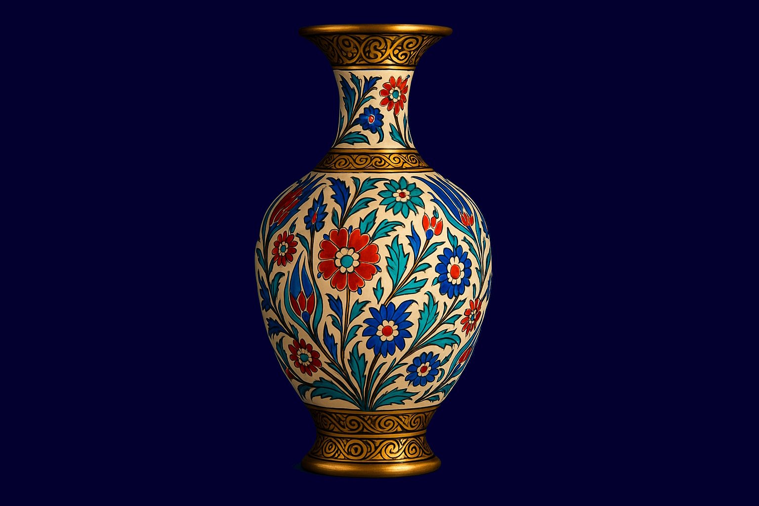 Klasik Çiçek Desenli Kütahya El İşçiliği Vazo Klasik Çiçek Desenli Kütahya El İşçiliği Vazo
