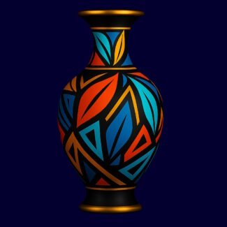 Modern Geometrik Desenli Dekoratif Vazo