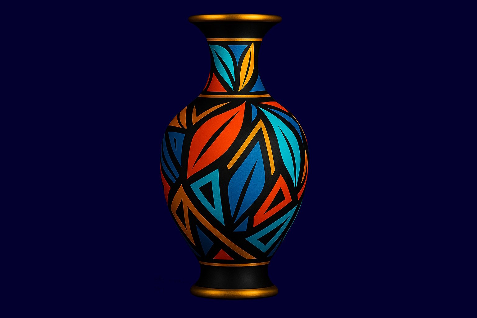 Modern Geometrik Desenli Dekoratif Vazo Modern Geometrik Desenli Dekoratif Vazo